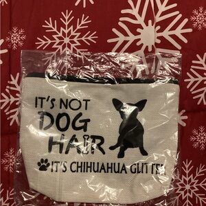 Chihuahua Glitter Dog Hair Pouch - Black and Tan
